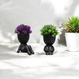 Cute Artificial Mini Wild Plants with Creative Human Shaped Pots Wild Artificial Plant with Pot-image-15