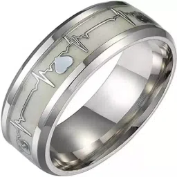 Heart Beat Glow In The Dark Stainless Steel Ring Size 18 For Boys/Men/Girls/Women/Unisex (1 Pcs) Alloy Ring-image-67