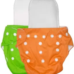 "Reusable Cloth Diaper Combo for Babies (Pack of 2) with Inserts-19