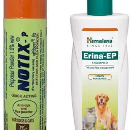 Erina ep shampoo 200ml And Notix powder 100gm combo pack Flea and Tick, Anti-fungal fresh Dog Shampoo-3