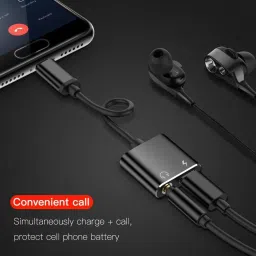 IMMUTABLE Black 87 _2 in 1 charging and audio Type-C to 3.5 MM & Charging Splitter Compatible for MI 6/ MI Note 3 and Android Smartphones Type-C to 3.5mm Audio Phone Converter image 5