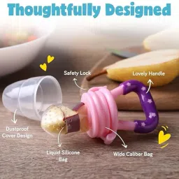 glam blush Safe fruit feeder with locking lid and grip Teether and Feeder image 5