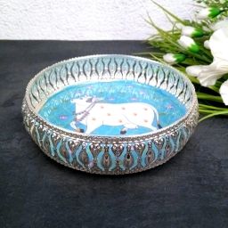 Round Serving Tray| Tray for Kitchen & Home Decor | Handcrafted Decorative Tray Tray Serving Set-image-89