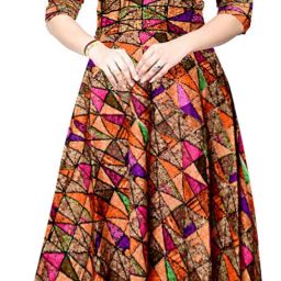 Printed Rayon Blend Stitched Flared/A-line Gown-image-46