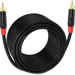 RCA to RCA Audio Cable with Gold Plated Connectors for CD Player, Audio Player Straight TS Patch Cable-10