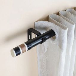 the decor mart Black Iron 84 - 144 Inches Expandable Curtain Rod with Accessories-picture-46
