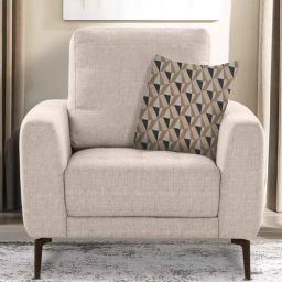 casacraft from pepperfry Portland Fabric 1 Seater Sofa in Beige Colour-picture-6