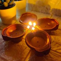 Diya, Lights, Festivals, Decorations, Decorations, Lighting, Diwali Plastic (Pack of 4) Table Diya Set-image-77