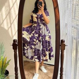 Printed Rayon Blend Stitched Anarkali Gown-image-53