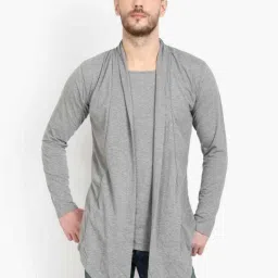 Men Jacket Style Full Sleeve Grey Shrug-image-25