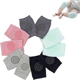 Crawling, Anti-Slip Padded Stretchable Knee Elbow Safety Protector Baby Pink Multicolor Baby Knee Pads-image-89