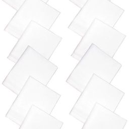 Okara Cotton Handkerchiefs for men Cotton Hankie Hankerchieves 12 Pack White ["White"] Handkerchief-image-60