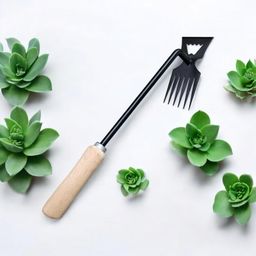 redbuild Garden Weeding Tool ( Large , Tempered ) with Wooden Handle | Hand Tool 6 Claws Garden Tool Kit-picture-1