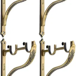 Brown Curtain Hooks, Curtain Knobs, Curtain Rings, Rod Rail Bracket, Curtain Rods Metal-image-8