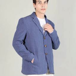 Tweed Solid Coat For Men-image-79