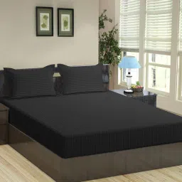 210 TC Cotton Double Striped Flat Bedsheet-image-14