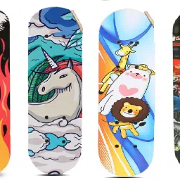 Wooden Skateboard Printed Big Skateboard, Caster Board , Rip Board (MultiDesign) 6 inch x 24 inch Skateboard-image-88