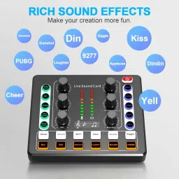 mocking bird Audio Interface with DJ Mixer Live Digital Sound Card Effects and Voice Changer USB External Audio Mixer Sound Board Dual Channel Multifunctional Sound Mixer image 2