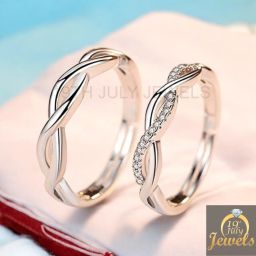19th July Jewels-Stainless Steel Silver Plated Twist Rings for Valentine's Day. Stainless Steel, Steel Silver Plated Ring-image-8