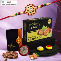 Designer Rakhi Combo for Brother with Chocolate Almond (32-GM)Rakhi Set | Y23K1_501_CA32 Assorted Rakhi Set-picture-37