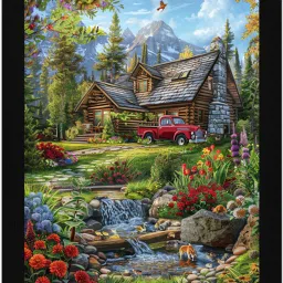 Rustic Retreat Digital Reprint 20 inch x 14 inch Painting-image-8
