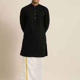 VASTRAMAY Men Black Kurta-picture-21