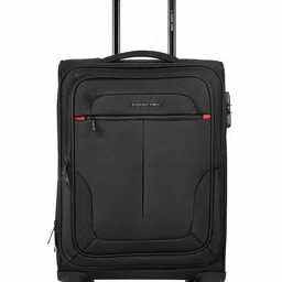 Nasher Miles Wall Street Soft-Sided Polyester Small Cabin Luggage Black Laptop Roller Case-image-8