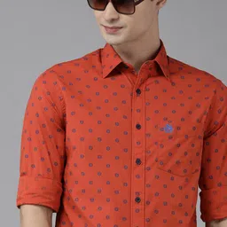 U.S. Polo Assn. Men Red Ethnic Motifs Printed Tailored Fit Casual Shirt-16