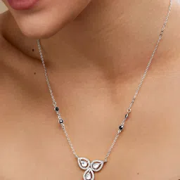 MINUTIAE Silver-Plated AD & Crystals-Studded & Beaded Mangalsutra-image-28