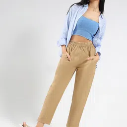 StyleCast X SERA Women Smart Regular Fit Flat-Front Peg Trouser-image-53