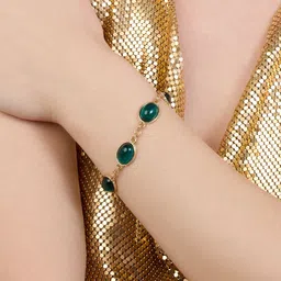 Zaveri Pearls Gold-Plated Artificial Stones Studded Wraparound Bracelet-27