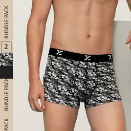 XYXX Men IntelliSoft Antimicrobial Micro Modal Pack of 2 Shuffle Trunks XYTRNK2PCKN190-40