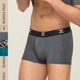 XYXX Men IntelliSoft Antimicrobial Micro Modal Pack of 3 Shuffle Trunks XYTRNK3PCKN333-picture-15