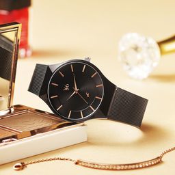 Fastrack Vyb Successor Women Stainless Steel Bracelet Style Straps Analogue Watch FV60002KM03W-30