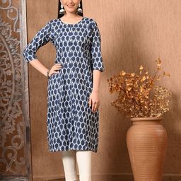 Lavantika Paisley Printed Round Neck Straight Pure Cotton Kurta-image-26
