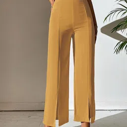 BAESD Women Relaxed Straight Leg High-Rise Wrinkle Free Trousers-picture-41