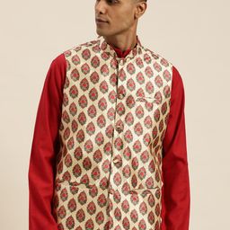 Sojanya Men Printed Nehru Jacket-41