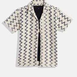 CAVIO Boys Comfort Geometric Printed Pure Cotton Casual Shirt with Tshirt-image-93