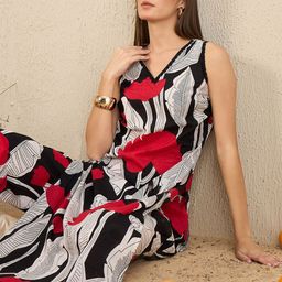 Indo Era Floral Printed Pure Cotton Straight Kurta With Trousers-picture-11