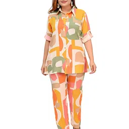 BAESD Abstract Printed Pure Cotton Loose-Fit Shirt With Trousers-19