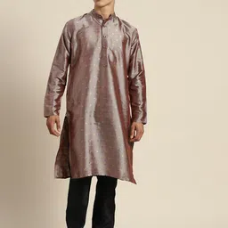 SOJANYA Geometric Woven Design Mandarin Collar Kurta-32