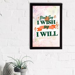 eCraftIndia White & Green Motivational Quote Satin Matt Texture UV Wall Art-27