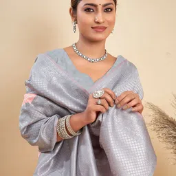 KALINI Woven Design Zari Paithani Saree With Unstitched Blouse Piece-picture-5