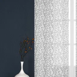 Florida White & Grey Floral Printed Velvet Sheer Long Door Curtain-22