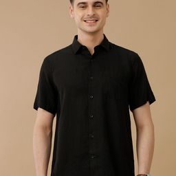 Linen Club Men Contemporary Slim Fit Solid Opaque Linen Casual Shirt-image-7