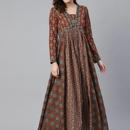 Vbuyz Women Floral Printed Anarkali Kurta-image-34