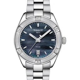 TISSOT Women Black PR 100 Sport Chic Mother of Pearl Analogue Watch T1019101112100-picture-4