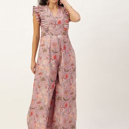 Ethnovog Printed Basic Jumpsuit with Ruffles-5
