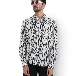 Celio Spread Collar Long Sleeves Classic Animal Printed Regular Fit Casual Shirt-image-67
