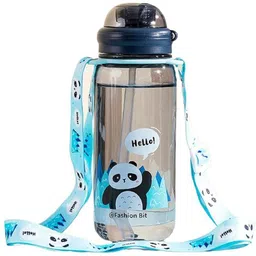 YK Black Animal Design Printed Water Bottle With Straw & Adjustable Strap 520ml-image-43